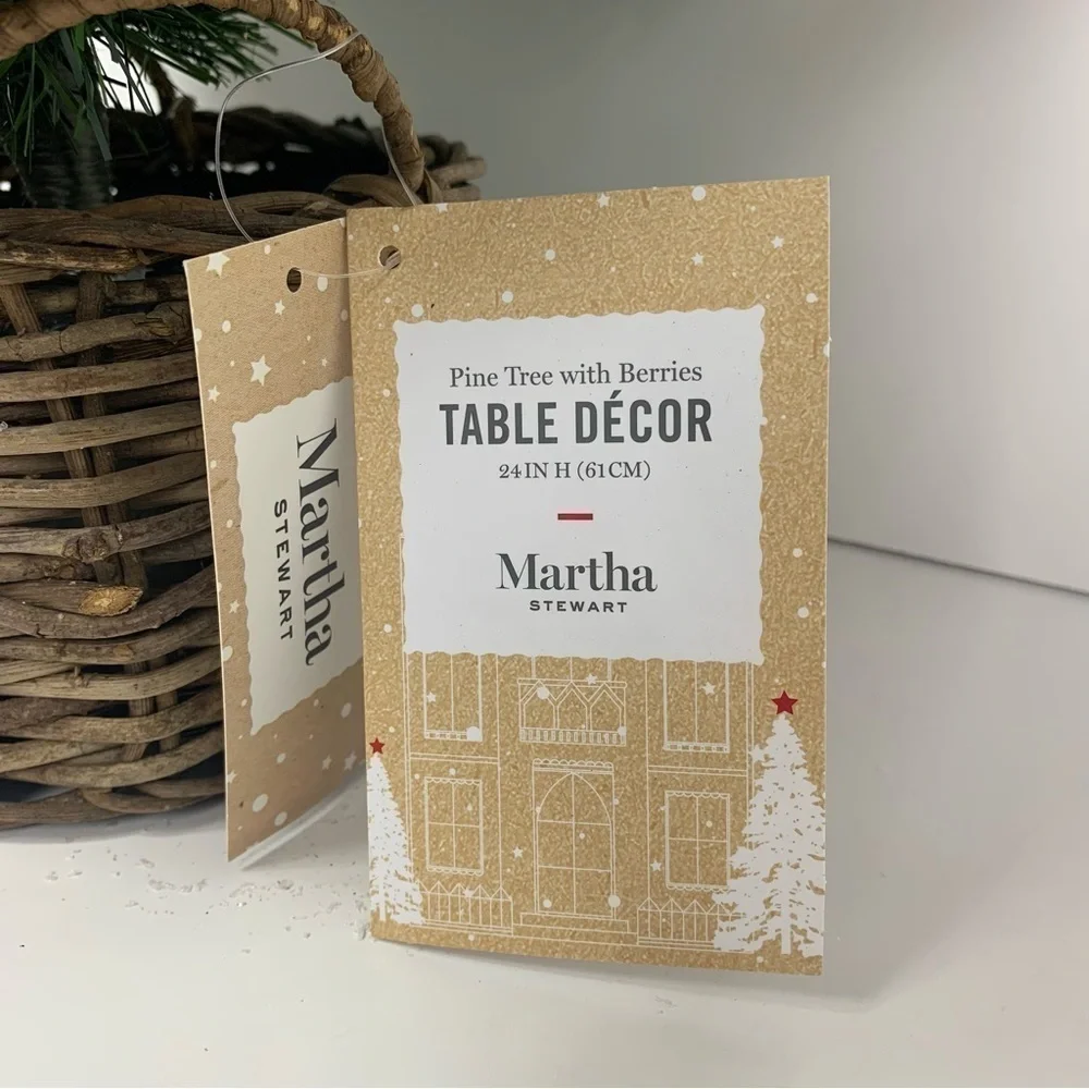 Martha Stewart Collection Pine Tree with Berries Table Decor
